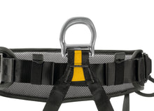 Load image into Gallery viewer, Black Falcon harness showing metal ventral attachment point