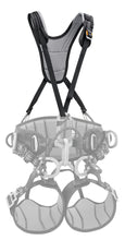 Load image into Gallery viewer, Petzl Sequioa SRT harness, emphasizing shoulder straps &quot;Width&quot;=625&quot; &quot;Height=1200&quot;