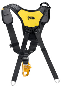 Chest Harness Black and yellow rear view