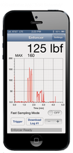 Load image into Gallery viewer, display of Rock Exotica Enforcer load cell iOS app "Width"=521 "Height"= 1089