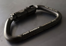 Load image into Gallery viewer, Rock Exotica rocksteel carabiner, black Width= "1000" Height= "700"