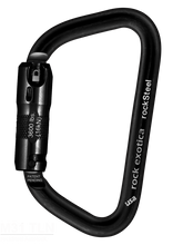 Load image into Gallery viewer, Rock Exotica rocksteel carabiner, black Width= "650" Height= "866"
