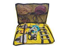 Load image into Gallery viewer, Interior view, fully packed EVAC systems rigging pack for technical rescue