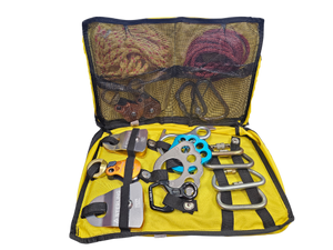 Interior view, fully packed EVAC systems rigging pack for technical rescue