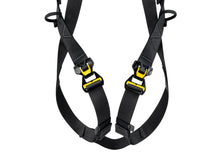 Load image into Gallery viewer, Close-up view of buckles on Petzl Newton Fast harness Width=&quot;1200&quot; Height=&quot;861&quot;