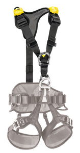 Chest Harness Black and yellow shown with main harness