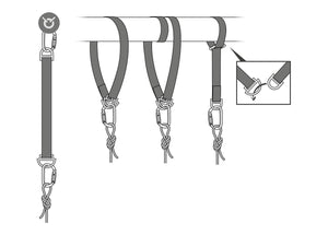 Drawing demonstrating use of Petzl Connection Fixe anchor strap "Width"=1200 "Height"=861