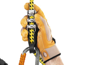 gloved hand holding Petzl Zillon lanyard Width= "1200" Height= "861"