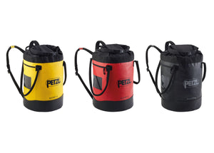 Three colors of Petzl Bucket Utility Bag