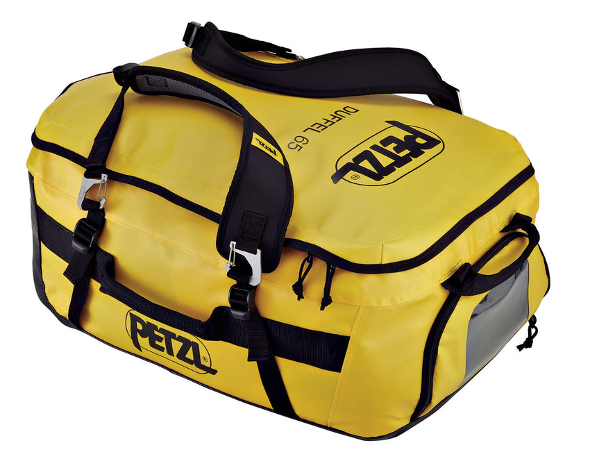 Petzl Duffel 65 carrying bag in black and yellow color