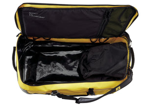 open Petzl Duffel 85 bag showing interior of bag